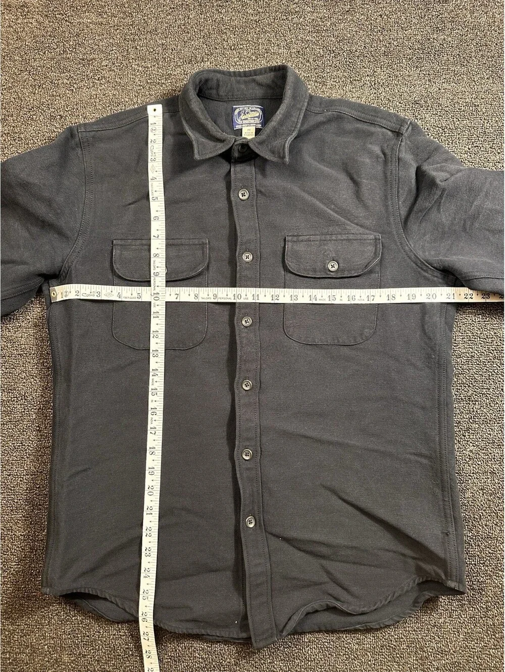 J Crew Heavyweight Chamois Button Up Shirt Men’s Sz M Black